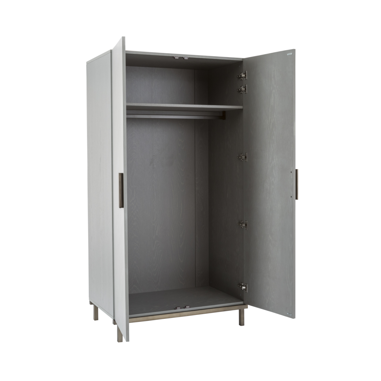 Lilly Grey Oak Wood & Bronze Double Wardrobe